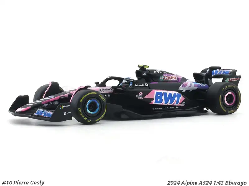 2024 Alpine A524 No. 10 Pierre Gasly 1:43 Bburago Formula 1 diecast s...