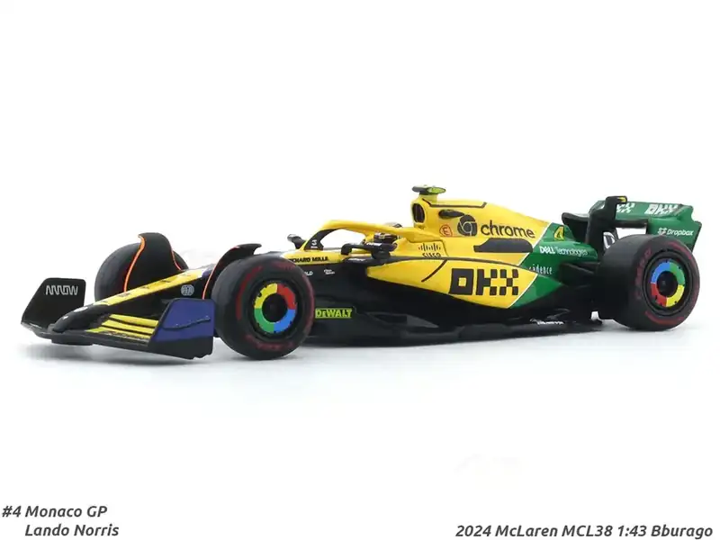 2024 McLaren MCL38 No.4 Lando Norris Senna Tribute 1:43 Bburago Formu...