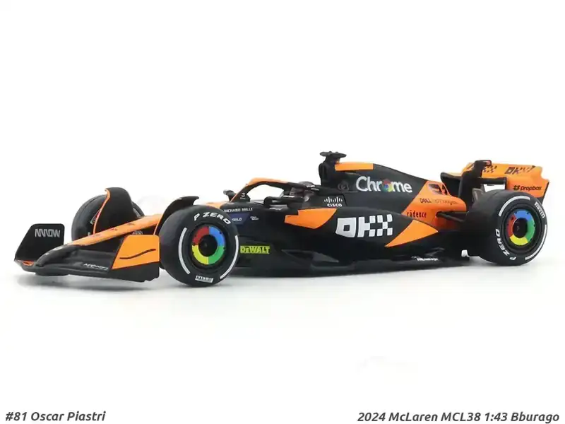 2024 McLaren MCL38 No. 81 Oscar Piastri 1:43 Bburago Formula 1 diecas...