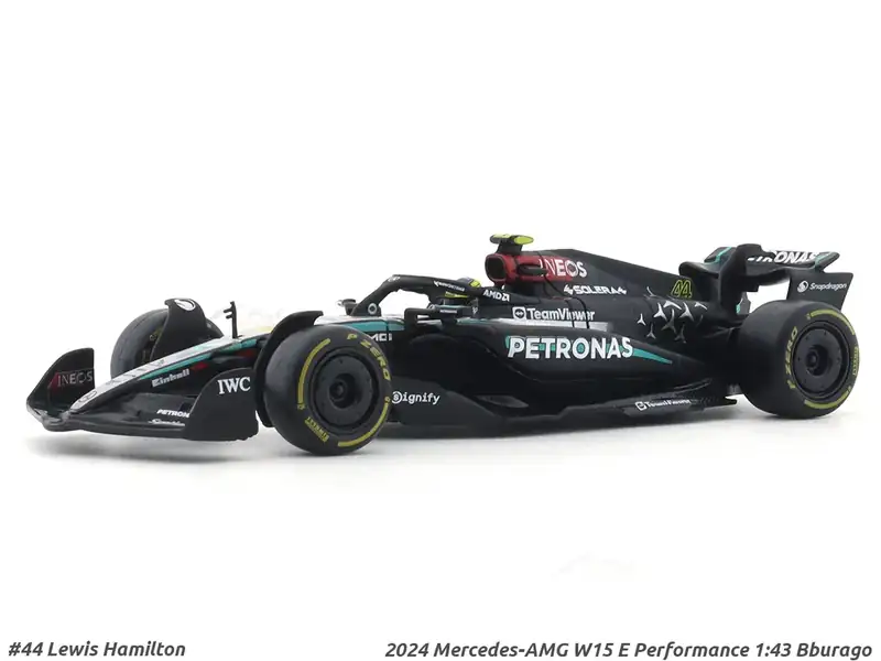 2024 Mercedes-AMG W15 No. 44 Lewis Hamilton 1:43 Bburago Formula 1 di...
