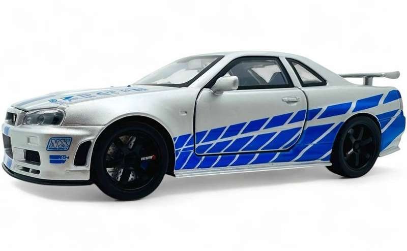 Nissan Skyline R34 GT-R 1:24 diecast scale model car collectible - Mu...